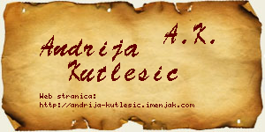 Andrija Kutlešić vizit kartica
